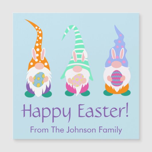 Fun Happy Easter Gnomes Bunny Spring - Gepersonali (Voorkant)