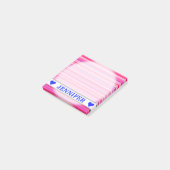 Fun, Happy, Girly Pink en Paarse Stripes Patroon Post-it® Notes (Schuin)