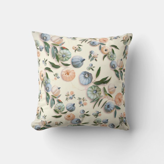 Fun Happy Halloween Pumpkins Pattern Achtergrond Kussen (Voorkant)