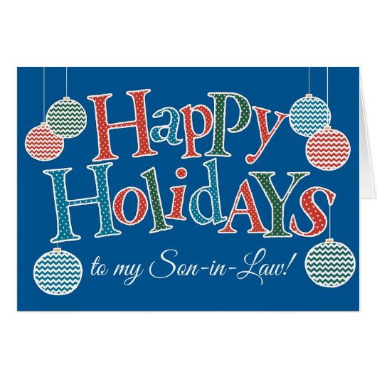 Fun Happy Holidays, for Son in-law Baubles (Devant horizontal)