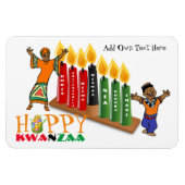 Fun Happy Kwanzaa 7 Principles gepersonaliseerd Magneet (Horizontaal)