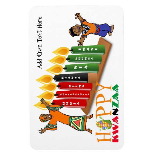 Fun Happy Kwanzaa 7 Principles gepersonaliseerd Magneet (Verticaal)
