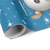 Fun Happy Skiing Snowman Cadeaupapier (Rol Hoek)