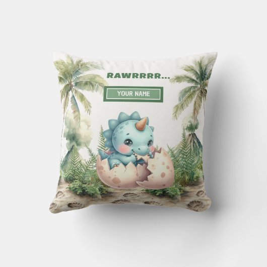 Fun Hatching Bientôt bébé Dinosaur bébé Coussin ca (Verso)