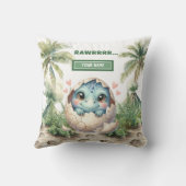 Fun Hatching Soon Baby Dinosaurus Gepersonaliseerd Kussen (Achterkant)
