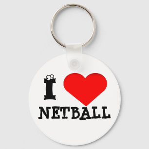 Fun Heart Design I Love Netball Sleutelhanger
