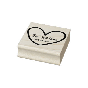 Fun Heart Sharp Wedding Branding Stamp Sjabloon Rubberstempel