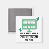 Fun HEEFT AL EEN SPREADSHEET GEMAAKT VOOR DIE DATA Magneet (Voorkant / Achterkant)