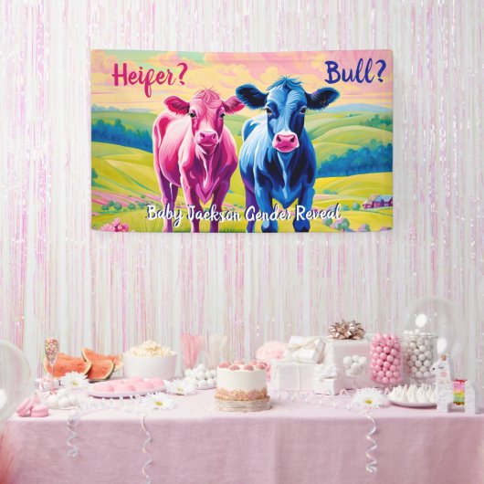 Fun Heifer of Bull Gender onthullen Spandoek (Feest)