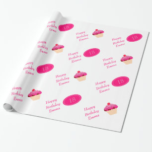 Fun, helder roze koekje elke dag van de leeftijd cadeaupapier