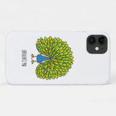 Fun heldere pauw vogelillustratie Case-Mate iPhone case (Achterkant (horizontaal))