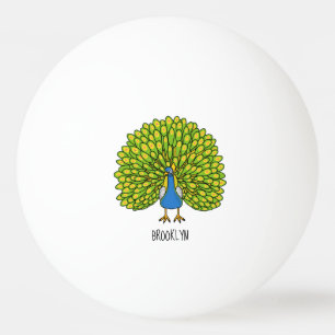 Fun heldere pauw vogelillustratie pingpongballen