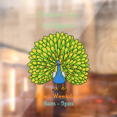 Fun heldere pauw vogelillustratie raamsticker (Vel 2)