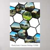 Fun Hexagon-Shaped Custom Vacation Collage Poster (Voorkant)