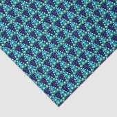 Fun Hip Dark Azure Blue Lime Green Trees Art Tissuepapier (Detail)