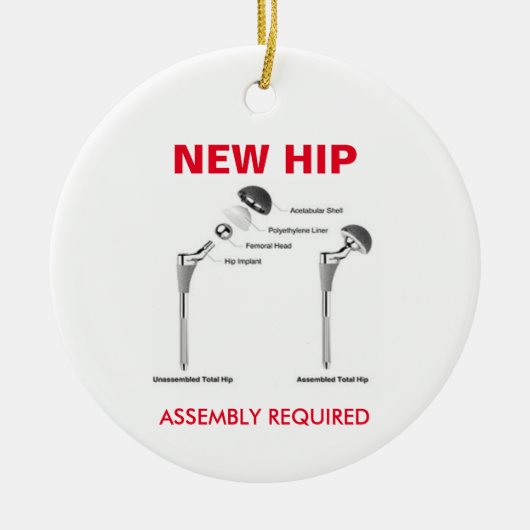 Fun Hip Replacement - Assemblage vereist Keramisch Ornament (Voorkant)
