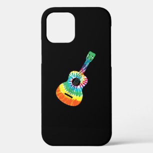 Fun Hippie Rainbow Tie Dye Acoustic Guitar Premium iPhone 12 Pro Hoesje