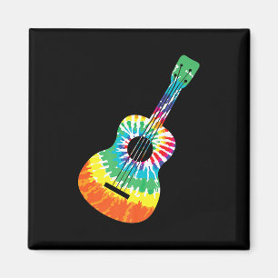 Fun Hippie Rainbow Tie Dye Acoustic Guitar Premium Magneet