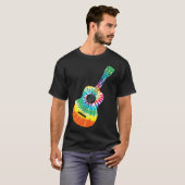 Fun Hippie Rainbow Tie Dye Acoustic Guitar Premium T-shirt (Voorkant volledig)