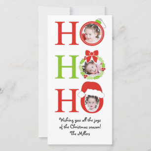 Fun HO HO HO Foto Lijst Kerst Wenskaart Feestdagenkaart