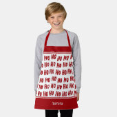 Fun Ho Ho Red Holiday Pattern Kerstmis Kinder Schort (Gedragen)