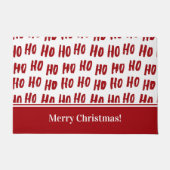 Fun Ho Ho Red Holiday Pattern Merry Kerstry Deurmat (Voorkant)