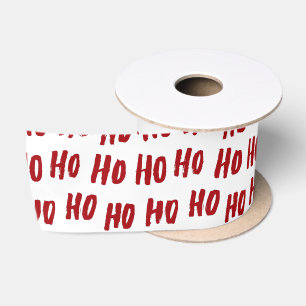 Fun Ho Ho Tekst Red Holiday Patroon Kerstmis Lint