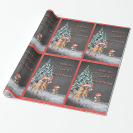 Fun Holiday German Shepherds with Santa Hats Cadeaupapier