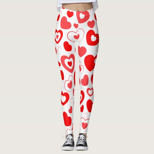 Fun Holiday Heart Design Leggings (Voorkant)