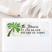 Fun Holiday Palm Boom Latitude Lengtegraad Nautisc Etiket (Insitu)