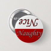 Fun Holiday Stuff Nice Naughty Ronde Button 5,7 Cm (Voorkant /achterkant)