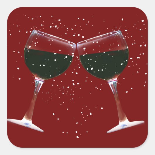 Fun Holiday Wine Toasting Glasses Stickers (Voorkant)