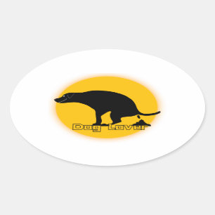 Fun Hondenliefhebber Pooping Dog Ovale Sticker