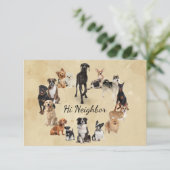 Fun Hondenras Pet Animals Dog Hartelijk dank Bedankkaart (Staand voorkant)