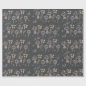 Fun Hopscotch Educatieve Kinder Chalk Pattern Grey Cadeaupapier (Vlak)