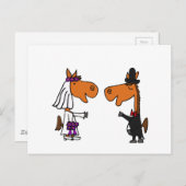 Fun Horse Bruid en Bruidegom Wedding Design Briefkaart (Voorkant / Achterkant)