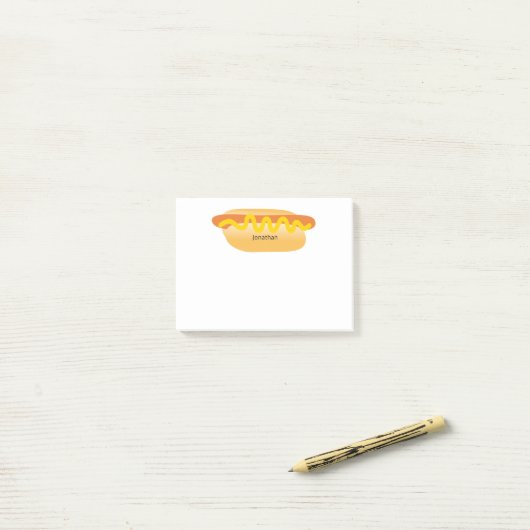 Fun Hot Dog Aangepaste naam Post-it® Notes (Op bureau)