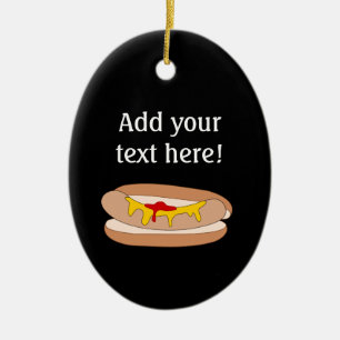 Fun Hot Dog grafische kaart voor persoonlijk gebru Keramisch Ornament