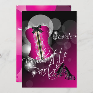 Fun Hot Pink Bachelorette Party Kaart