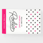 Fun Hot Pink Her Last Rodeo Bachelorette Party Spandoek (Horizontaal)