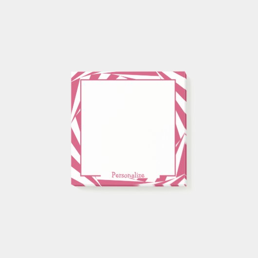Fun Hot Pink White Optical Illutical Design Post-it® Notes (Voorkant)