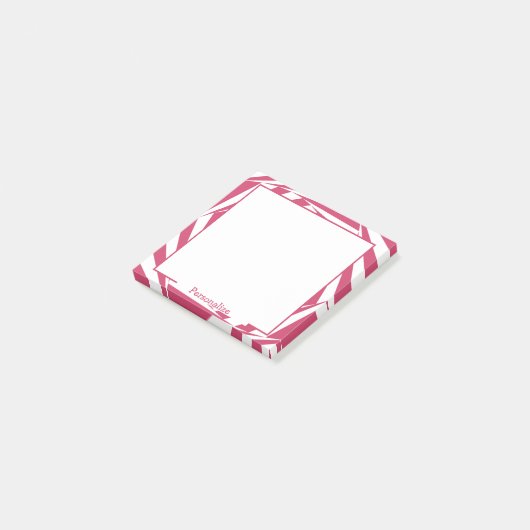 Fun Hot Pink White Optical Illutical Design Post-it® Notes (Schuin)