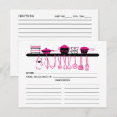 Fun Hot Rose cuisine Gadgets Bridal Recette Cartes (Devant / Derrière)