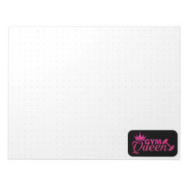 Fun hot roze faux glitter 1 cm zwart gestippelde v notitieblok