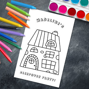 Fun House Sleepover Party Kleurplaat Pagina 2