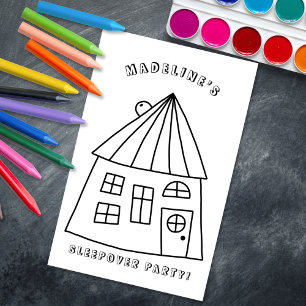 Fun House Sleepover Party Kleurplaat Pagina 8