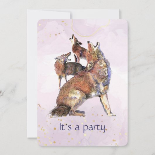 Fun Howling Good Time Coyote Verjaardagsfeest Kaart (Voorkant)