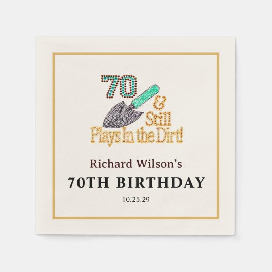 Fun Humor Gardening 70th Birthday Party Gift Servetten (Voorkant)