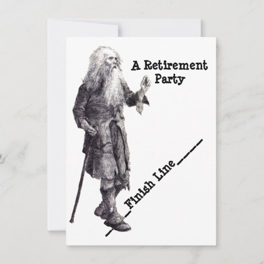 Fun Humor Man Reaching Retirement Party Invitation Kaart (Voorkant)
