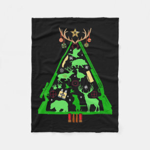 Fun Hunting Deer en Elk Hunter Kerstboom Hun Fleece Deken